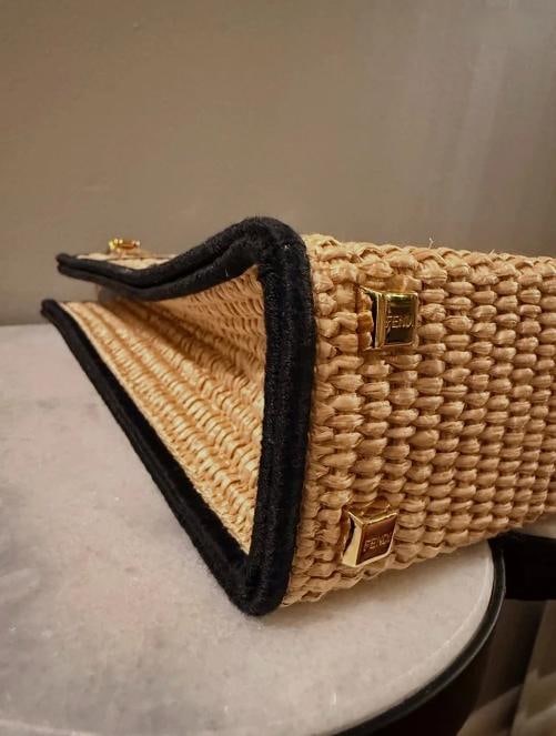 Fendi Mini Sunshine Shopper Tote Raffia w/Strap - 7