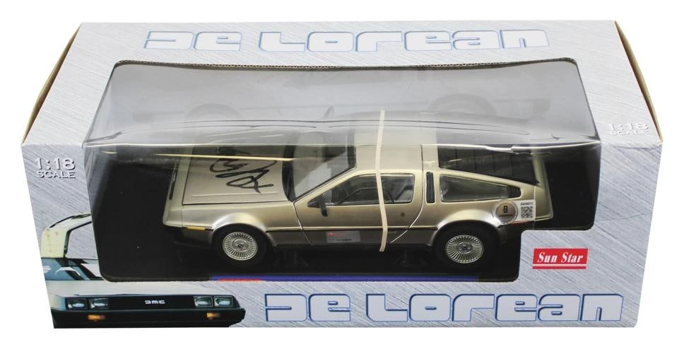Michael J. Fox Back To The Future Signed 1:18 Die Cast DeLorean BAS - 10