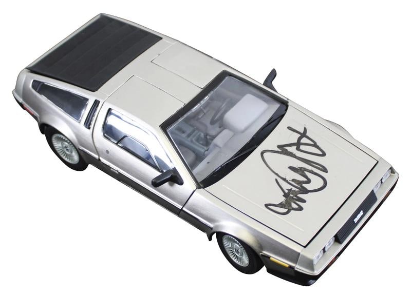 Michael J. Fox Back To The Future Signed 1:18 Die Cast DeLorean BAS - 2
