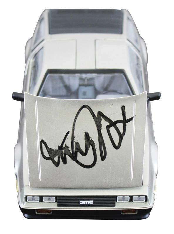 Michael J. Fox Back To The Future Signed 1:18 Die Cast DeLorean BAS - 3