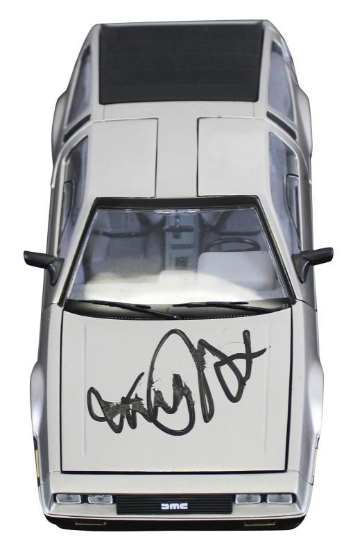 Michael J. Fox Back To The Future Signed 1:18 Die Cast DeLorean BAS - 4