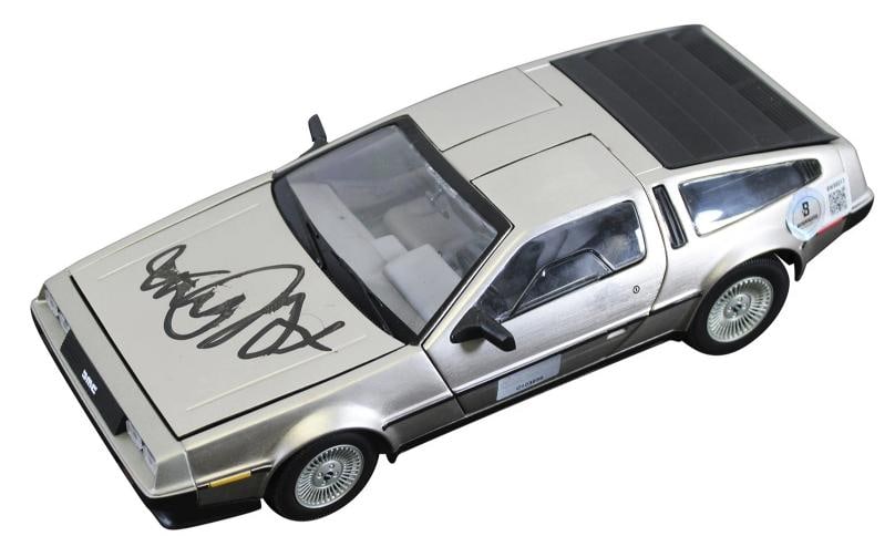 Michael J. Fox Back To The Future Signed 1:18 Die Cast DeLorean BAS - 5