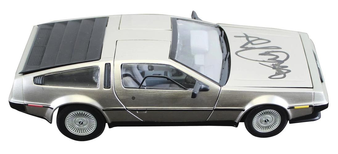 Michael J. Fox Back To The Future Signed 1:18 Die Cast DeLorean BAS - 8