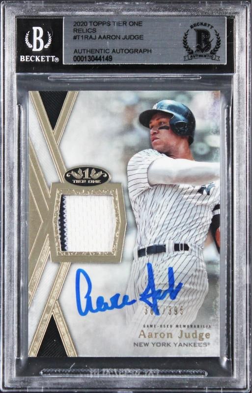 Yankees Aaron Judge Signed 2020 Topps Tier One Relics #T1RAJ Card BAS Slabbed: Yankees Aaron Judge Signed 2020 Topps Tier One Relics #T1RAJ Card BAS Slabbed