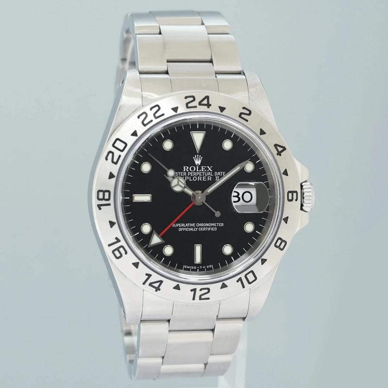 MINT 1998 PAPERS Rolex Explorer II 16570 Black Date GMT 40mm Watch Box - 3