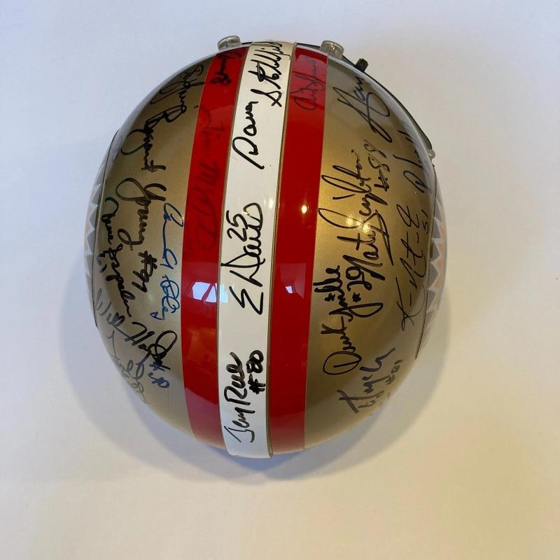 1994 San Francisco 49ers Super Bowl XXIX Champs Team Signed Full Size Helmet JSA - 12