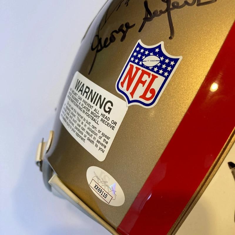1994 San Francisco 49ers Super Bowl XXIX Champs Team Signed Full Size Helmet JSA - 13
