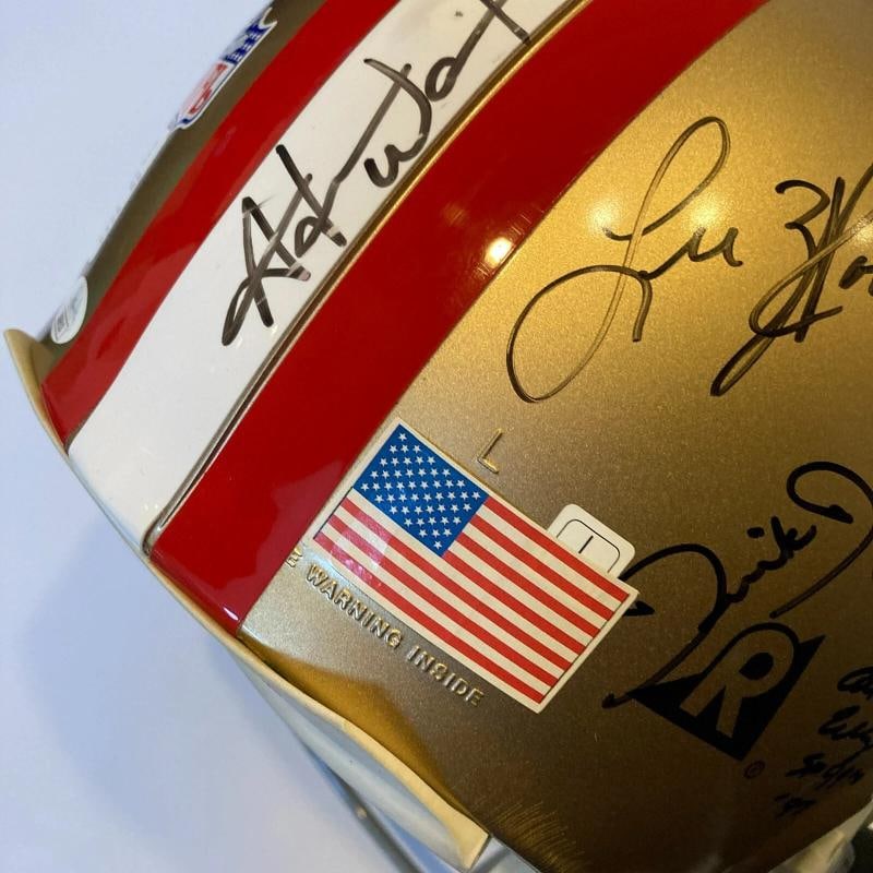 1994 San Francisco 49ers Super Bowl XXIX Champs Team Signed Full Size Helmet JSA - 14