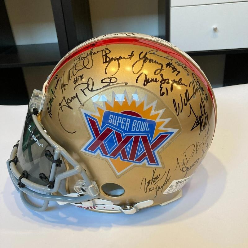 1994 San Francisco 49ers Super Bowl XXIX Champs Team Signed Full Size Helmet JSA - 3