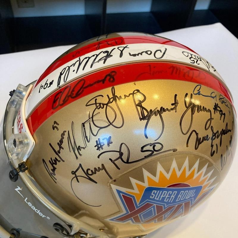 1994 San Francisco 49ers Super Bowl XXIX Champs Team Signed Full Size Helmet JSA - 4