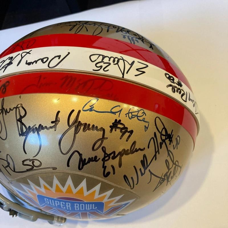 1994 San Francisco 49ers Super Bowl XXIX Champs Team Signed Full Size Helmet JSA - 5