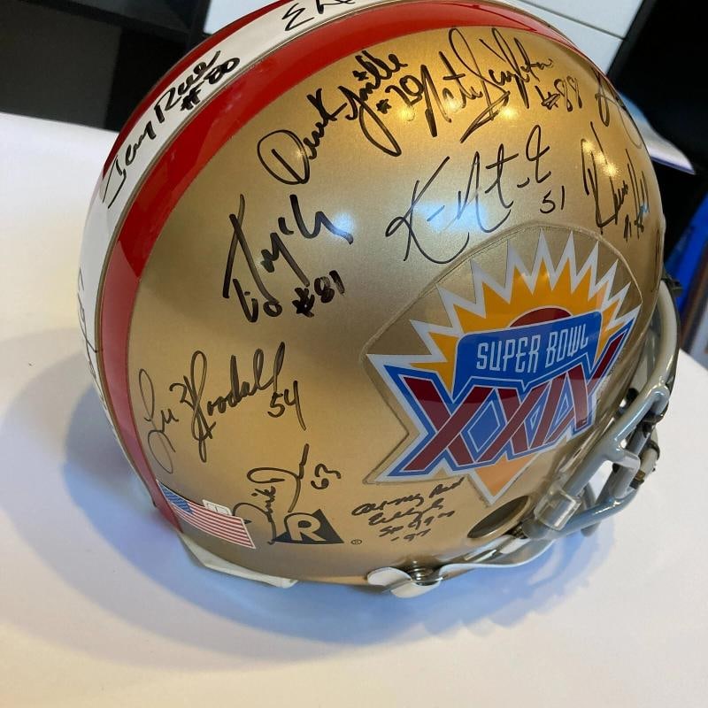 1994 San Francisco 49ers Super Bowl XXIX Champs Team Signed Full Size Helmet JSA - 8