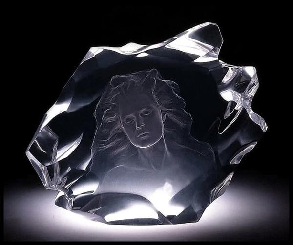 Frederick Hart Acrylic Sculpture Signed Female Portrait Figurative Illuminata I: (numbered 373 of 850).