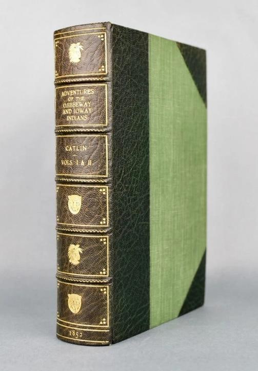 George Catlin / Adventures of Ojibbeway and Ioway Indians 1852: Author: George Catlin,Country of Origin: United States of America,Publisher: George Catlin,Year Printed: 1852,Binding: Hardcover,Subject: Illustrated Adventures of Ojibbeway and Ioway Indians Author: