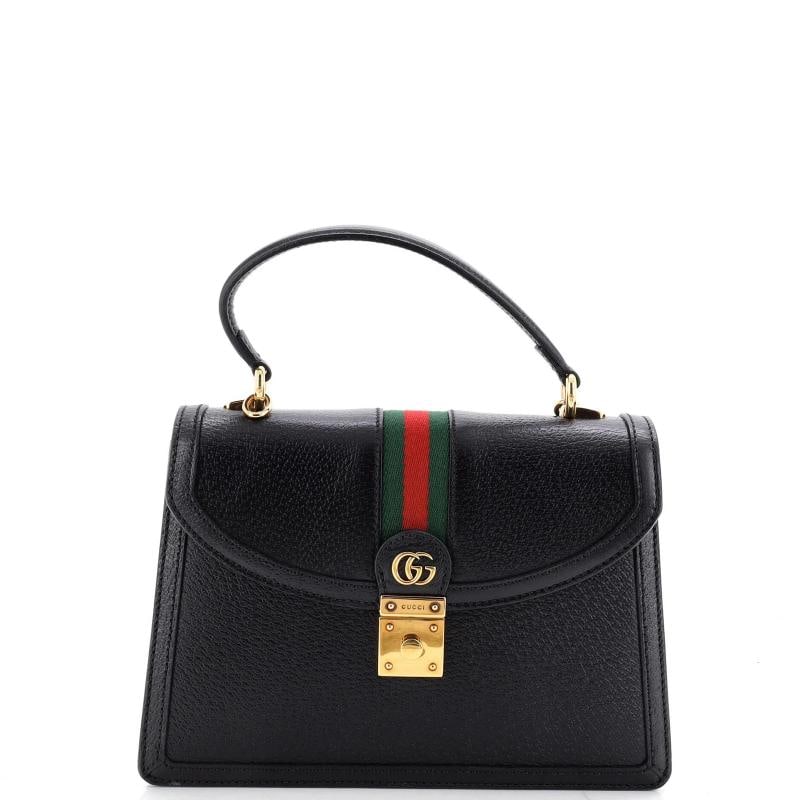 Gucci Ophidia Flap Top Handle Bag Leather Small: Measurements: Handle Drop 4", Height 7", Width 9.5", Depth 2", Strap Drop 18-20"