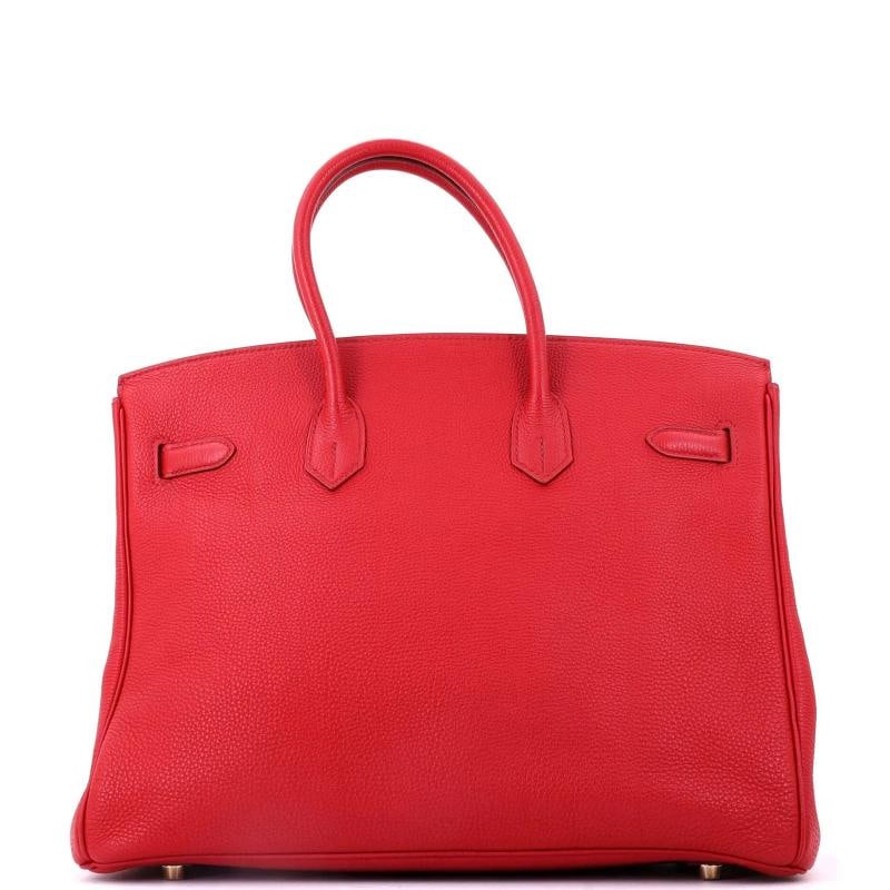 Hermes Birkin Handbag Red Togo with Gold Hardware 35 - 3