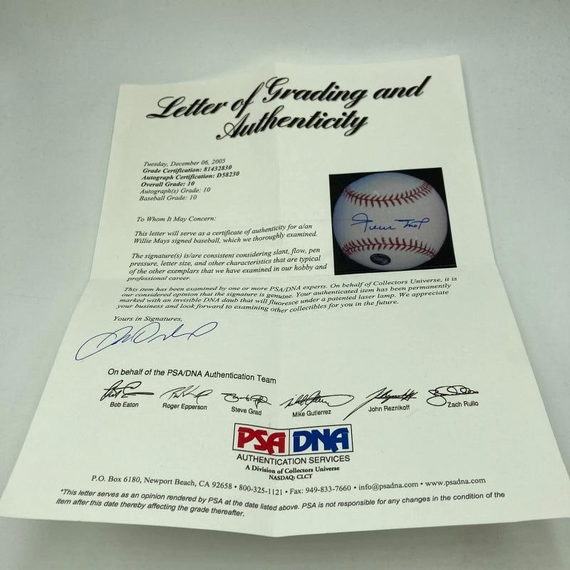 Willie Mays Signed Major League Baseball PSA DNA Graded 10 GEM MINT - 6