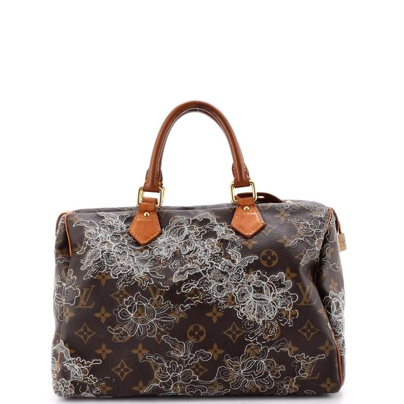 Louis Vuitton Speedy Handbag Limited Edition Monogram Dentelle 30: Condition: Pre-owned - Fair,Brand: Louis Vuitton,Exterior Material: Canvas Coated,Style: Top Handle,Exterior Color: Brown,Department: Women,Size: 30,Accessories: Lock
