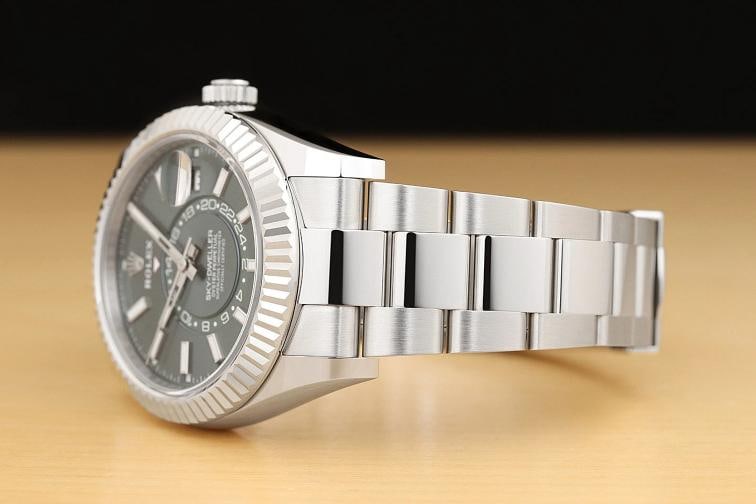 2026 FEB FULL SET ROLEX MINT GREEN SKY-DWELLER 336934 18K GOLD BEZEL STEEL WATCH - 4