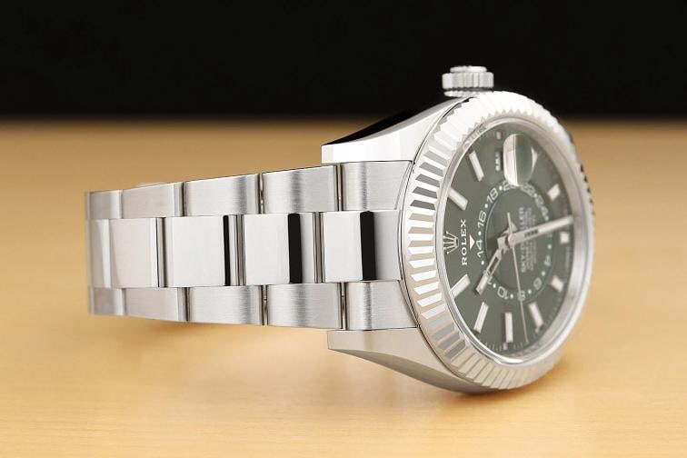 2026 FEB FULL SET ROLEX MINT GREEN SKY-DWELLER 336934 18K GOLD BEZEL STEEL WATCH - 8
