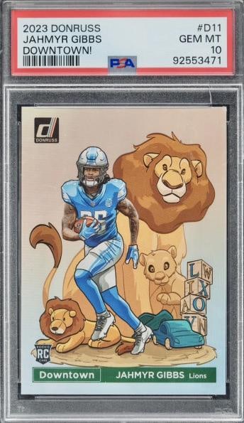 2023 Panini Donruss Jaymir Gibbs PSA 10 Downtown SSP Rookie: 2023 Panini Donruss Jaymir Gibbs PSA 10 Downtown SSP Rookie