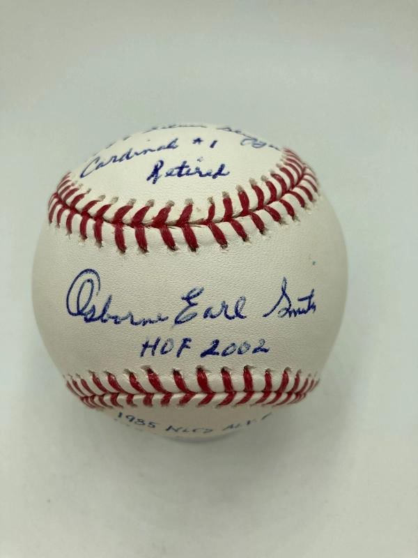 Ozzie Smith Full Name Signed Heavily Inscribed STAT Baseball JSA COA: Sport: Baseball,Signed: Yes,Autograph Authentication: James Spence Authentication (JSA),Original/Reprint: Original,Product: Ball,Country of Origin: United States