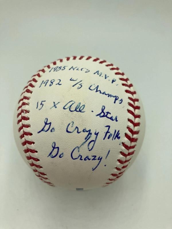Ozzie Smith Full Name Signed Heavily Inscribed STAT Baseball JSA COA - 3