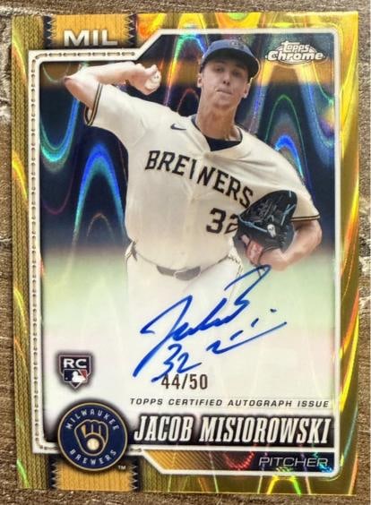 2026 Topps Chrome Jacob Misiorowski Auto True Gold Refractor Rookie /50: 2026 Topps Chrome Jacob Misiorowski Auto True Gold Refractor Rookie /50