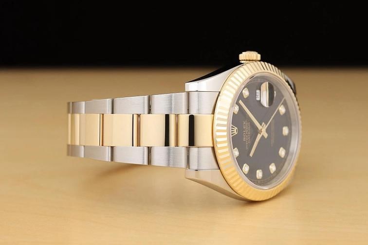 2019 CARD ROLEX DATEJUST 41 126333 BLACK FACTORY DIAMOND 18K GOLD STEEL WATCH - 8