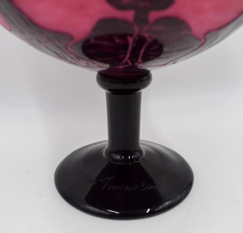 Schneider Le Verre Francais Cameo Art Glass Vase-Centerpiece Made for Ovingtons - 4