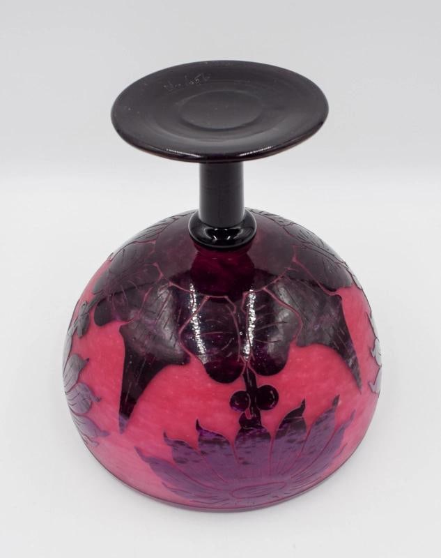 Schneider Le Verre Francais Cameo Art Glass Vase-Centerpiece Made for Ovingtons - 9