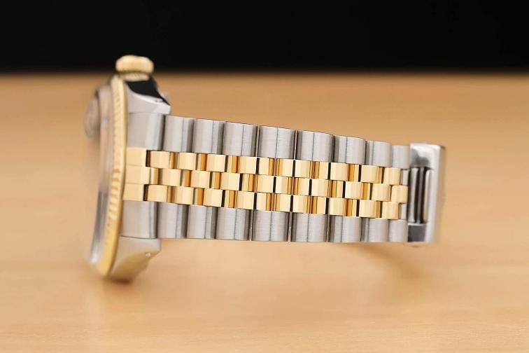 ROLEX MENS DATEJUST 16013 GRAY DIAL 18K YELLOW GOLD STAINLESS STEEL WATCH - 5