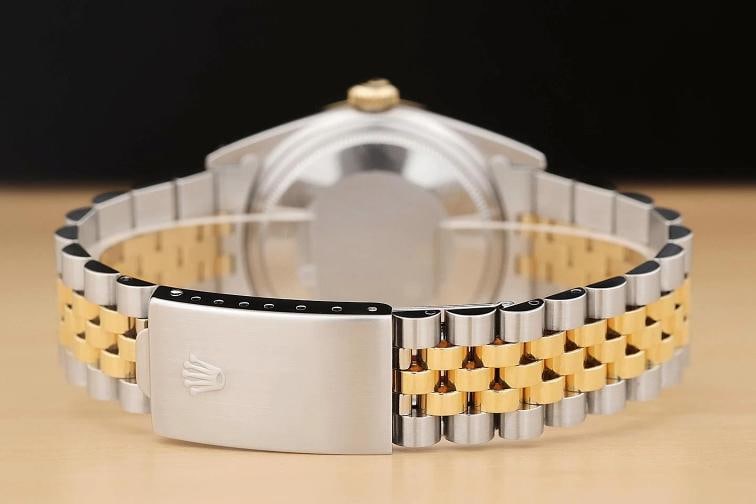 ROLEX MENS DATEJUST 16013 GRAY DIAL 18K YELLOW GOLD STAINLESS STEEL WATCH - 6