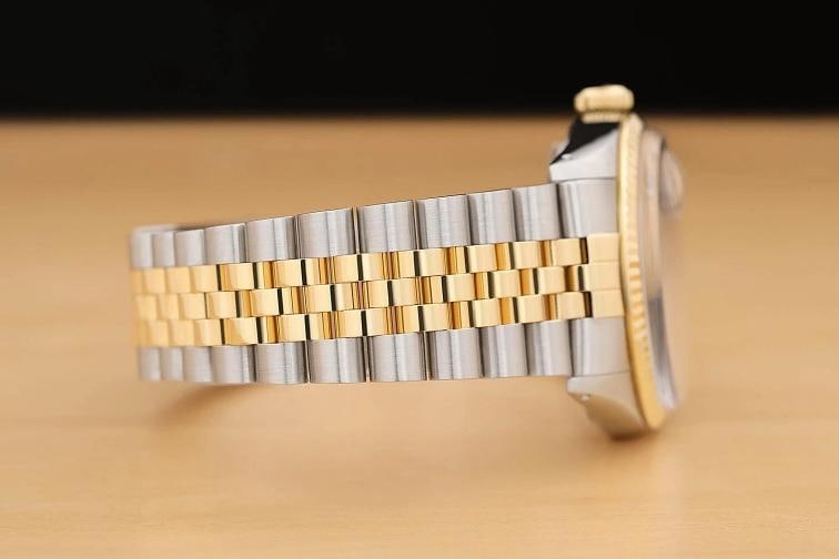 ROLEX MENS DATEJUST 16013 GRAY DIAL 18K YELLOW GOLD STAINLESS STEEL WATCH - 8