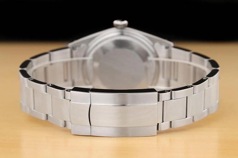 ROLEX MENS DATEJUST 16014 18K WHITE GOLD STEEL ICE BLUE DIAL OYSTER BAND WATCH - 6