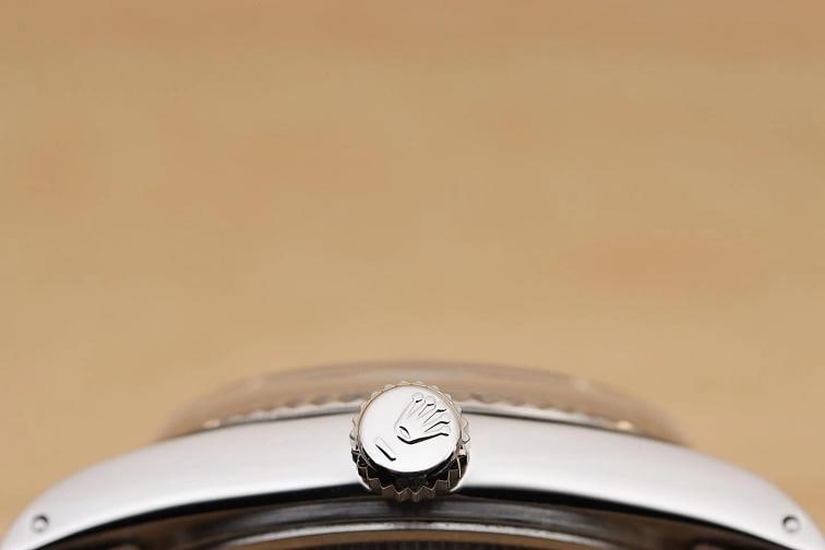 ROLEX MENS DATEJUST 16014 18K WHITE GOLD STEEL ICE BLUE DIAL OYSTER BAND WATCH - 9