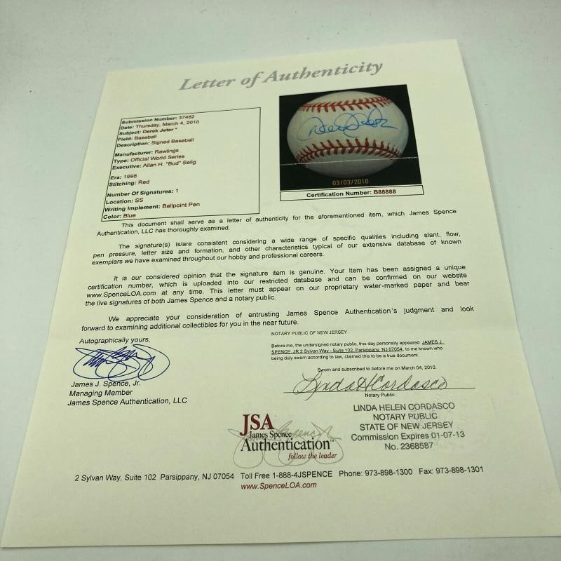 Derek Jeter Signed Official 1998 World Series Baseball With JSA COA - 5