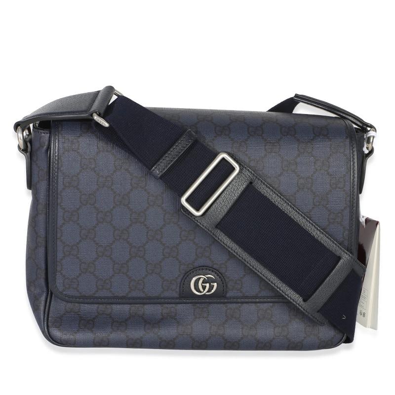 Gucci Blue Black Tender GG Supreme Dollar Calfskin Ophidia Messenger Bag: Condition: Pre-owned - Good,Dimensions: 11 x 8.5 x 3,Handbag Accessories: Dustbag;Care Booklet;Retail Tag,Bag Width: 11 in,Bag Depth: 3 in,Bag Height: 8.5 in,Department: Unisex,Style: Messenger