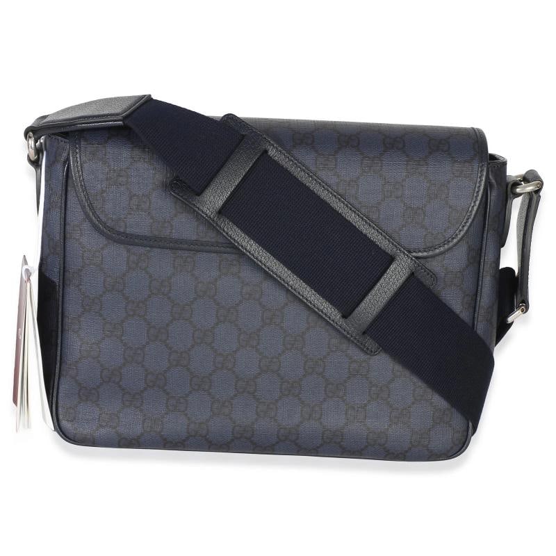 Gucci Blue Black Tender GG Supreme Dollar Calfskin Ophidia Messenger Bag - 5