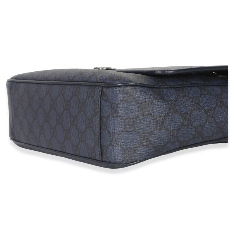 Gucci Blue Black Tender GG Supreme Dollar Calfskin Ophidia Messenger Bag - 7