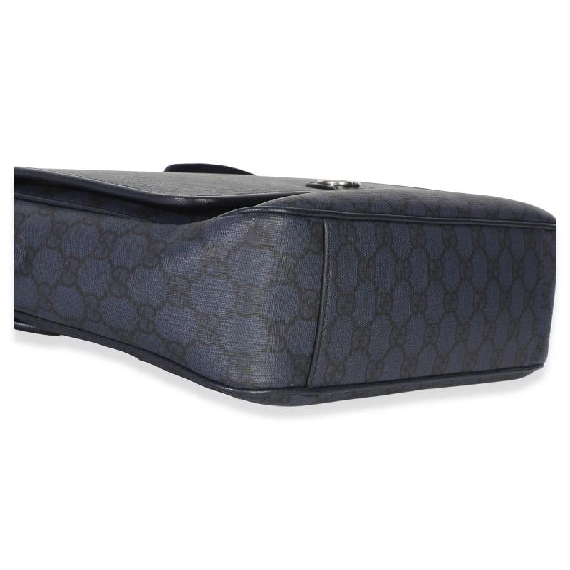 Gucci Blue Black Tender GG Supreme Dollar Calfskin Ophidia Messenger Bag - 8