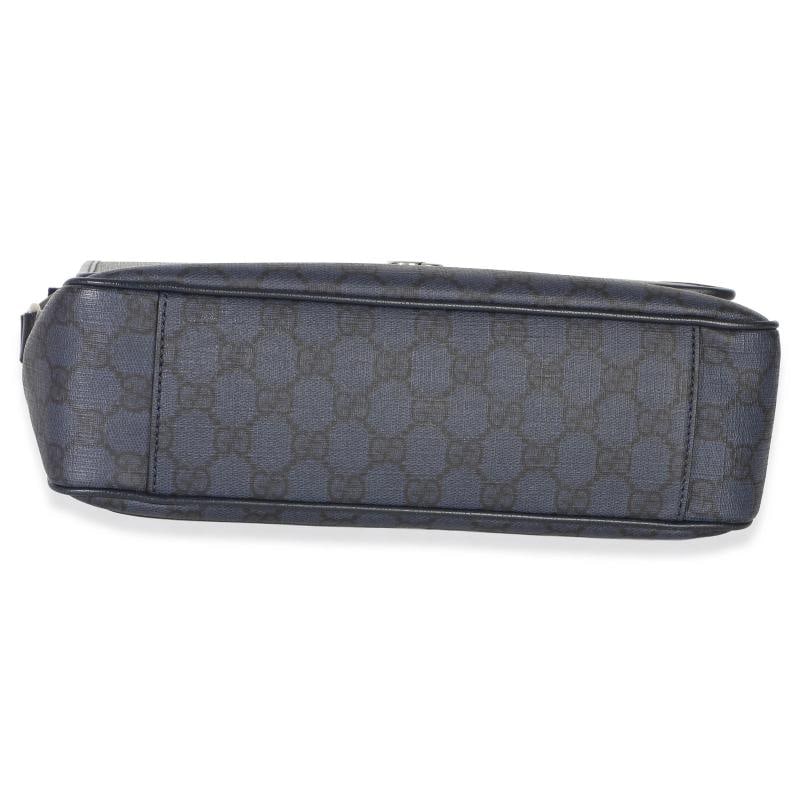 Gucci Blue Black Tender GG Supreme Dollar Calfskin Ophidia Messenger Bag - 9