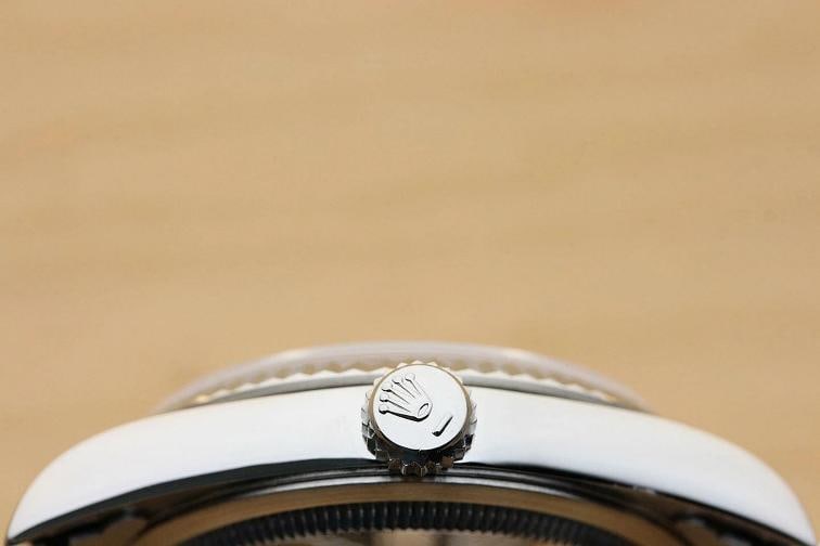 MENS ROLEX DATEJUST 16234 SALMON FACTORY DIAMOND DIAL 18K WHITE GOLD STEEL WATCH - 9