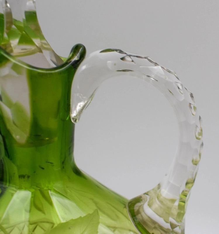 Moser Green Itaglio Cut Glass Decanter, Circa 1900 - 8