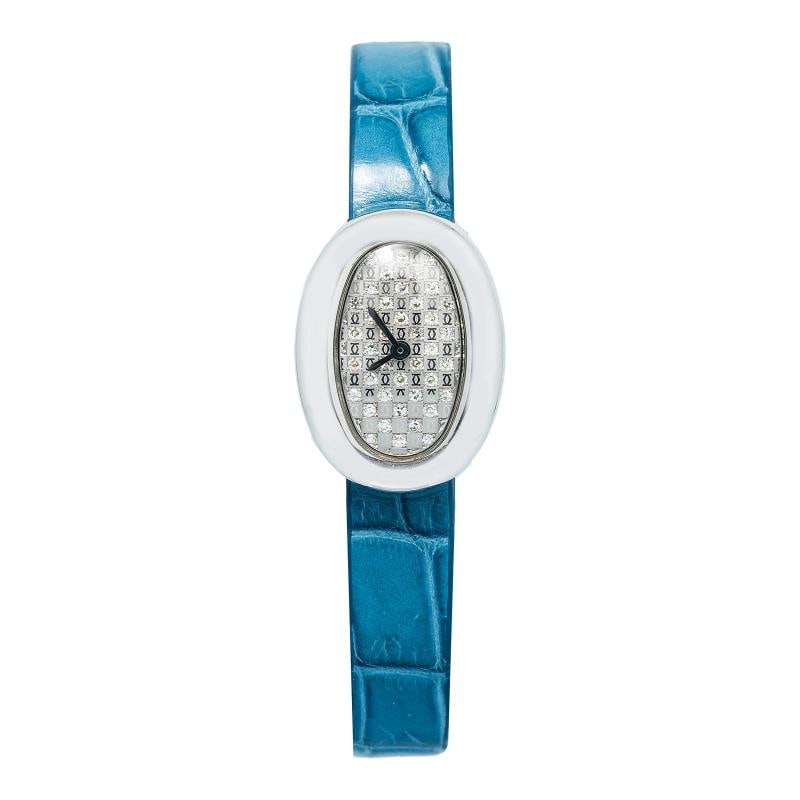 Cartier Baignoire 2369 WB511631 18k White Gold Factory Diamond Dial Women's 18mm - 2