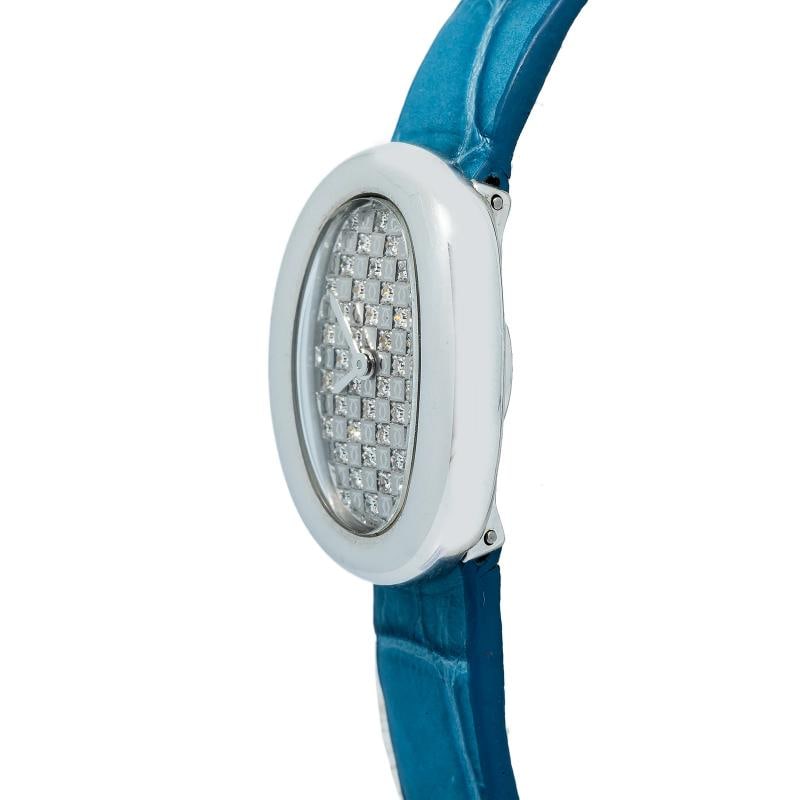 Cartier Baignoire 2369 WB511631 18k White Gold Factory Diamond Dial Women's 18mm - 3