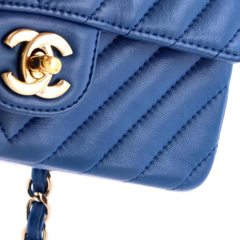Chanel Classic Single Flap Bag Chevron Lambskin Mini - 7