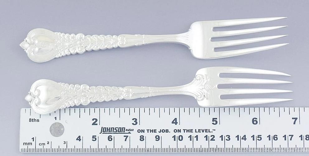 Fabulous set 6 Tiffany & Co Sterling Silver Florentine Luncheon Forks 6 3/4" - 3