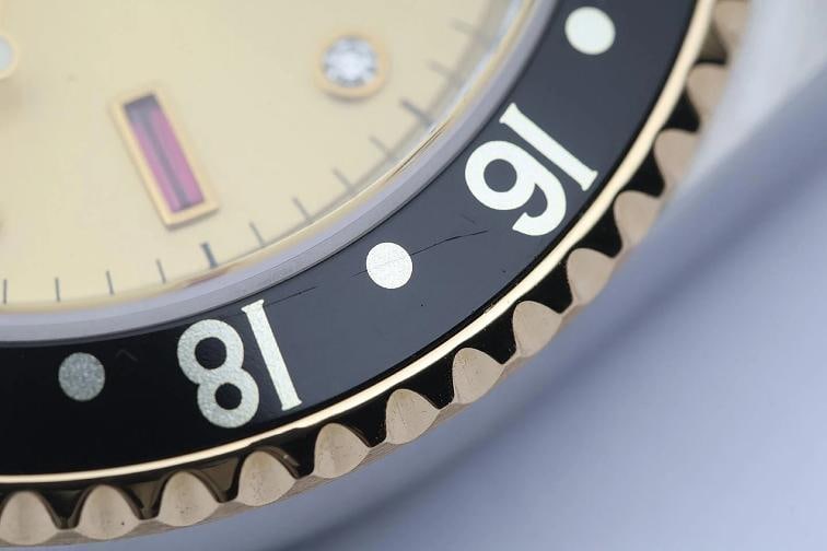 2007 CARD ROLEX GMT MASTER II 40MM 16713 SERTI RUBY DIAMOND 18K GOLD STEEL WATCH - 13