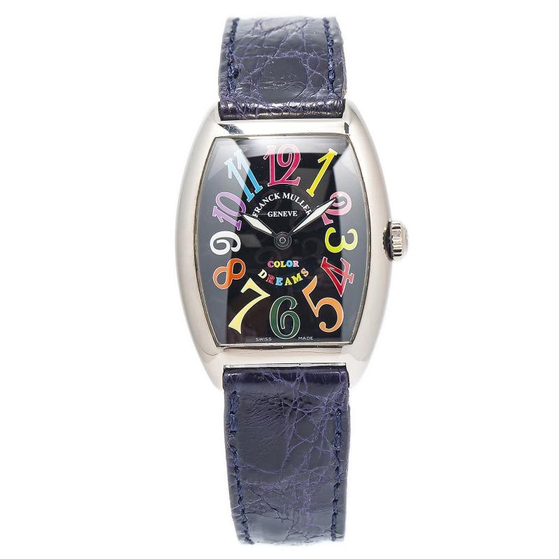 Franck Muller Color Dreams 7502QZ 18k White Gold Black Dial Ladies Watch 29mm: Condition: Pre-owned - Good: This item has been gently used but is in good condition. It might have a few signs ... Read moreabout the conditionPre-owned - Good: This item has been gently used but is